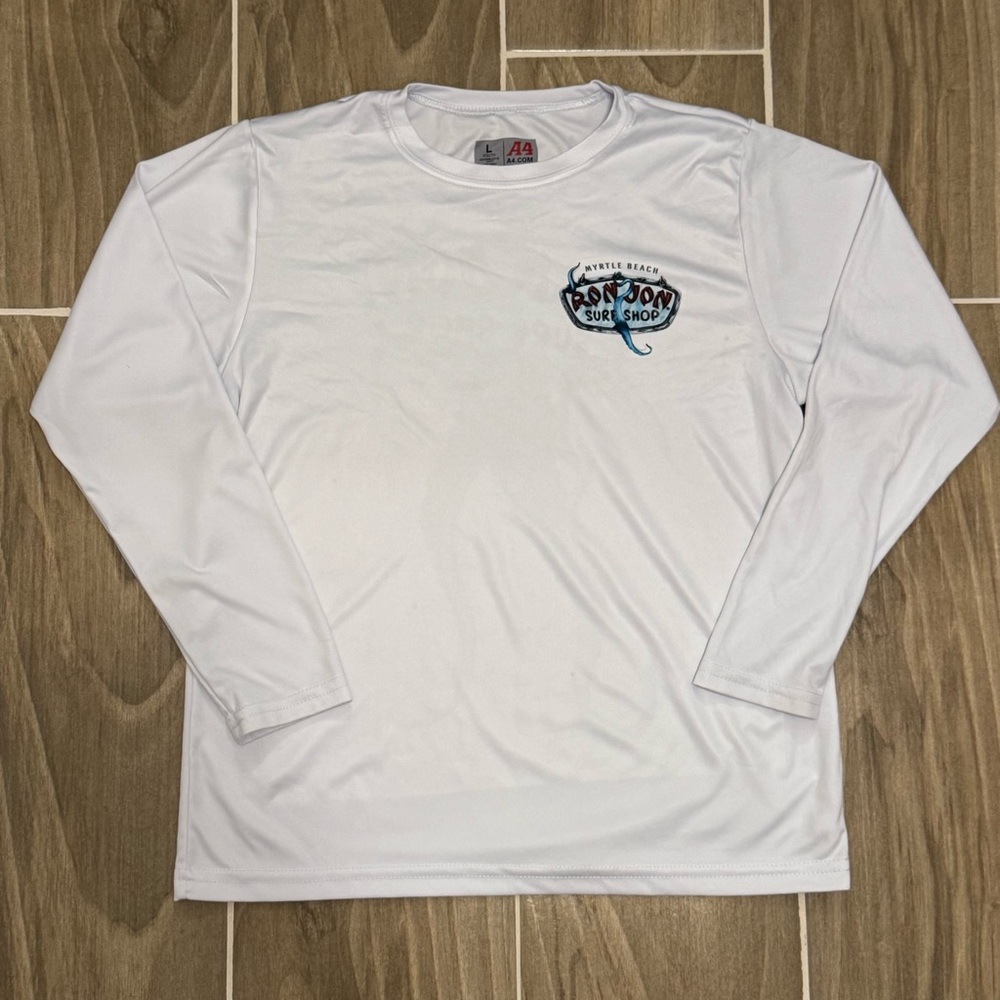White Long Sleeve Surf Shop Shirt